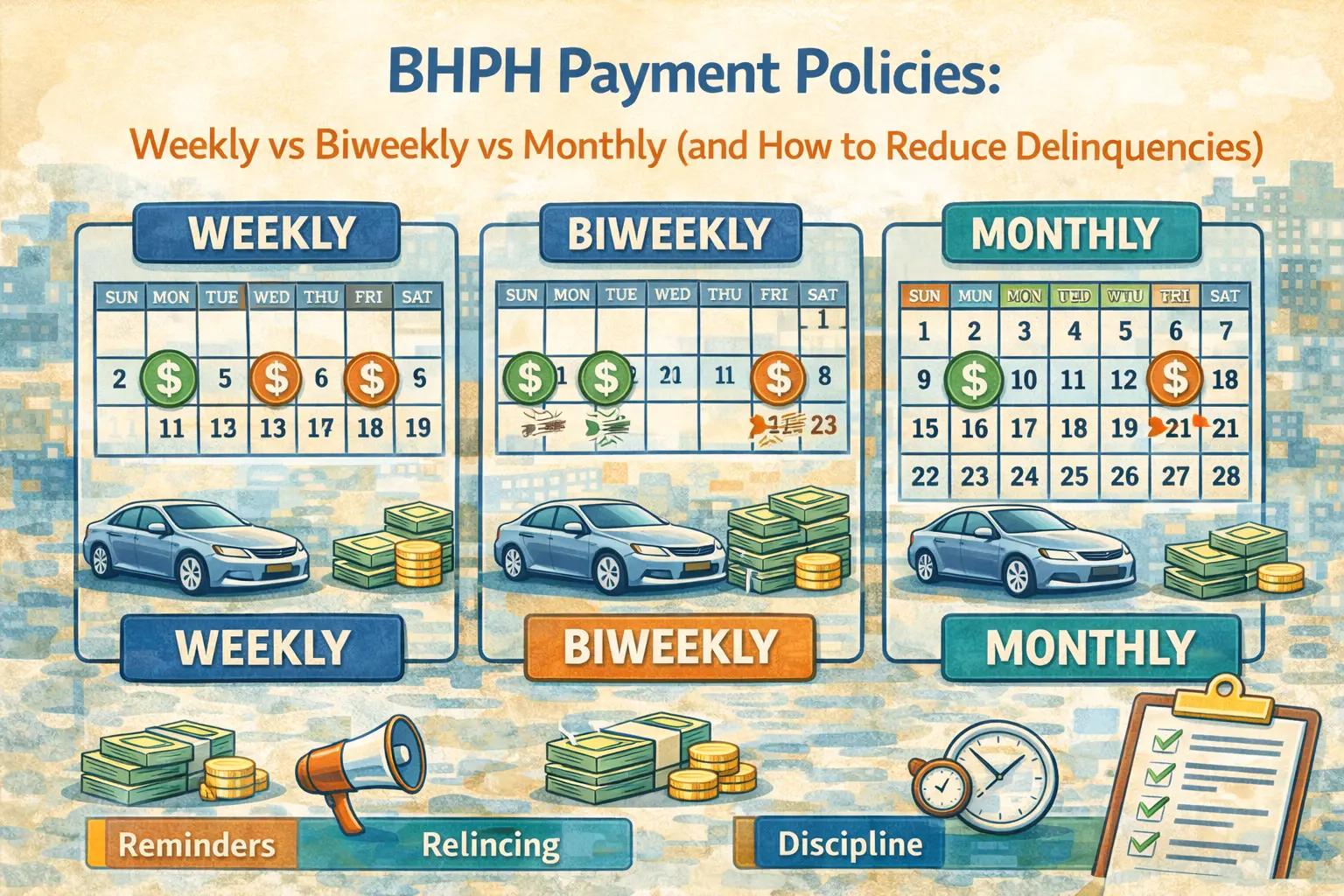 BHPH Payment Policies: Weekly vs Biweekly vs Monthly